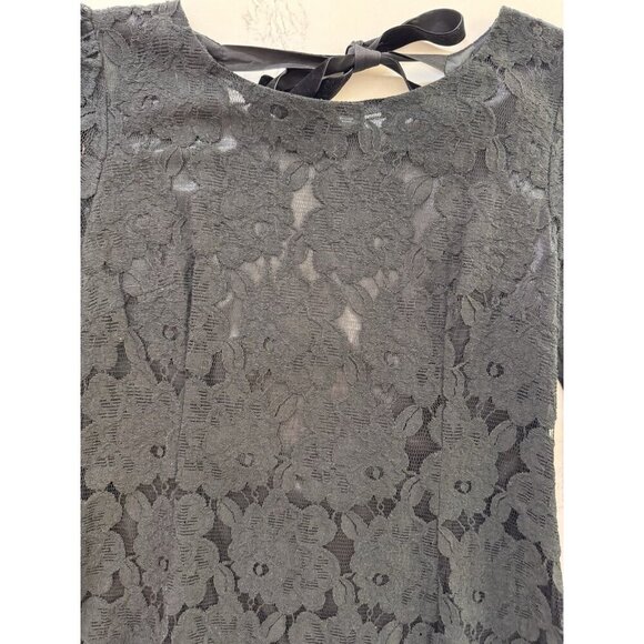 MM Couture by Miss Me Dress Womens Size L Black Lace Bow Ribbon Open Back - Picture 11 of 12